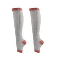 thumbnail image 1 of Final Clearance! 1 Pairs Zipper Compression Socks Sport Toeless Zip Easy on off for Men Women, Gray, S, 1 of 5