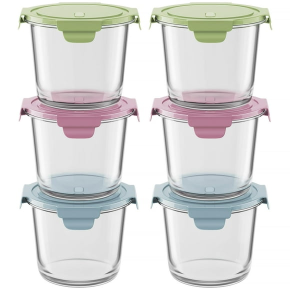Recipientes de vidrio para preparación de comidas Freshmage, 3 tazas (700 ml), 12 unidades