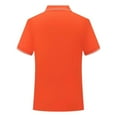 thumbnail image 4 of Mens Casual Polo Shirts Classic Short Sleeve Golf Shirt Fashion Button Cotton Top with Pocket Orange S, 4 of 4
