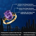 thumbnail image 2 of Gem Stone King 7.76 Ct Oval Purple Amethyst Black Onyx 18K Yellow Gold Plated Silver Ring, 2 of 6