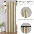 thumbnail image 4 of Cortinas Blackout Beige 52x84 Pulgadas, Juego de 2 Cortinas con Bolsillo para Barra, Aisladas Térmicamente, Decoración Sólida para el Hogar, Cortinas para Sala de Estar y Recámara, Privacidad Asegura, 4 of 7