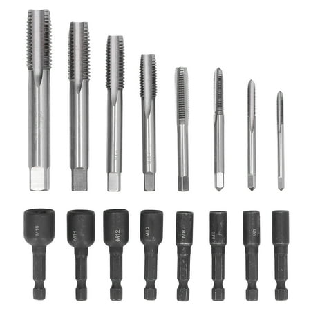 

16Pcs Tap Socket Set Machine Lengthened Tapping Chuck 1/4in Hex Shank Steel Hand Tools