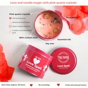 Love Spell - Candles for Home Scented - Velas Aromáticas para el Hogar - 5 oz Soy Wax - Natural Clean Organic Non Toxic - for Aromatherapy Meditation Gift Bathroom - Long Lasting - Heavily Scented