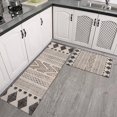 thumbnail image 2 of Boho Black and White Tribal Ethnic Pattern Kitchen Rugs Sets Of 2,Anti Fatigue Kitchen Mat Rugs Non Slip Washable,Decorative Kitchen Floor Mats for Kitchen,Sink,Laundry,17"x30"+17"x47", 2 of 7