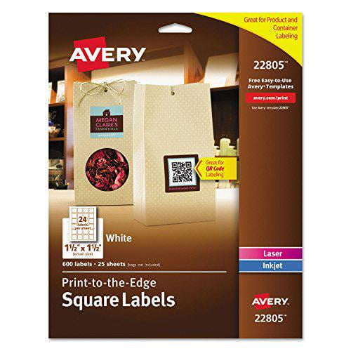 Multiplication malt Feud avery multipurpose label 22805 print to the edge square white 24 per sheet  600 labels total - Walmart.com