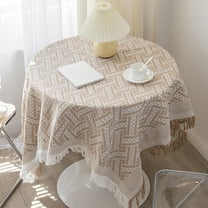 Round Tablecloth Cottons Yarn Tassel Decorative Coffee Table Cover Cloth Table Cover Cloth Tablecloth Party