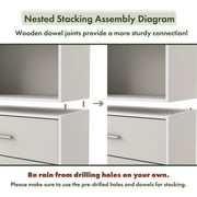 Furniture of America Brooks Stackable 2-Drawer Wood Gray Cabinet