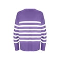 thumbnail image 2 of Gibobby Suéter de Cuello Redondo para Mujer, Suéter de manga larga suave al tacto para mujer, cuello redondo, ajuste clásico(Morado,XG), 2 of 5