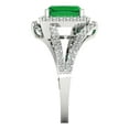 thumbnail image 3 of Halo Engagement Ring for Women - 1.935ct Simulated Emerald in 14K White Gold Promise Ring, 3 of 6