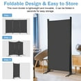 thumbnail image 5 of NiamVelo 3 Panel Room Divider Folding Partition Privacy Screens 5.9FT Portable Room Partition with Metal Frame Walls Dividers for Home Office Hospital 102" W x 70" H, Grey, 5 of 7