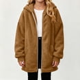thumbnail image 4 of VIPOIN Girls Full Zip Hooded Fleece Jacket, Mid-Length Sherpa Coat Warm Fall Winter Outerwear, 4 of 8
