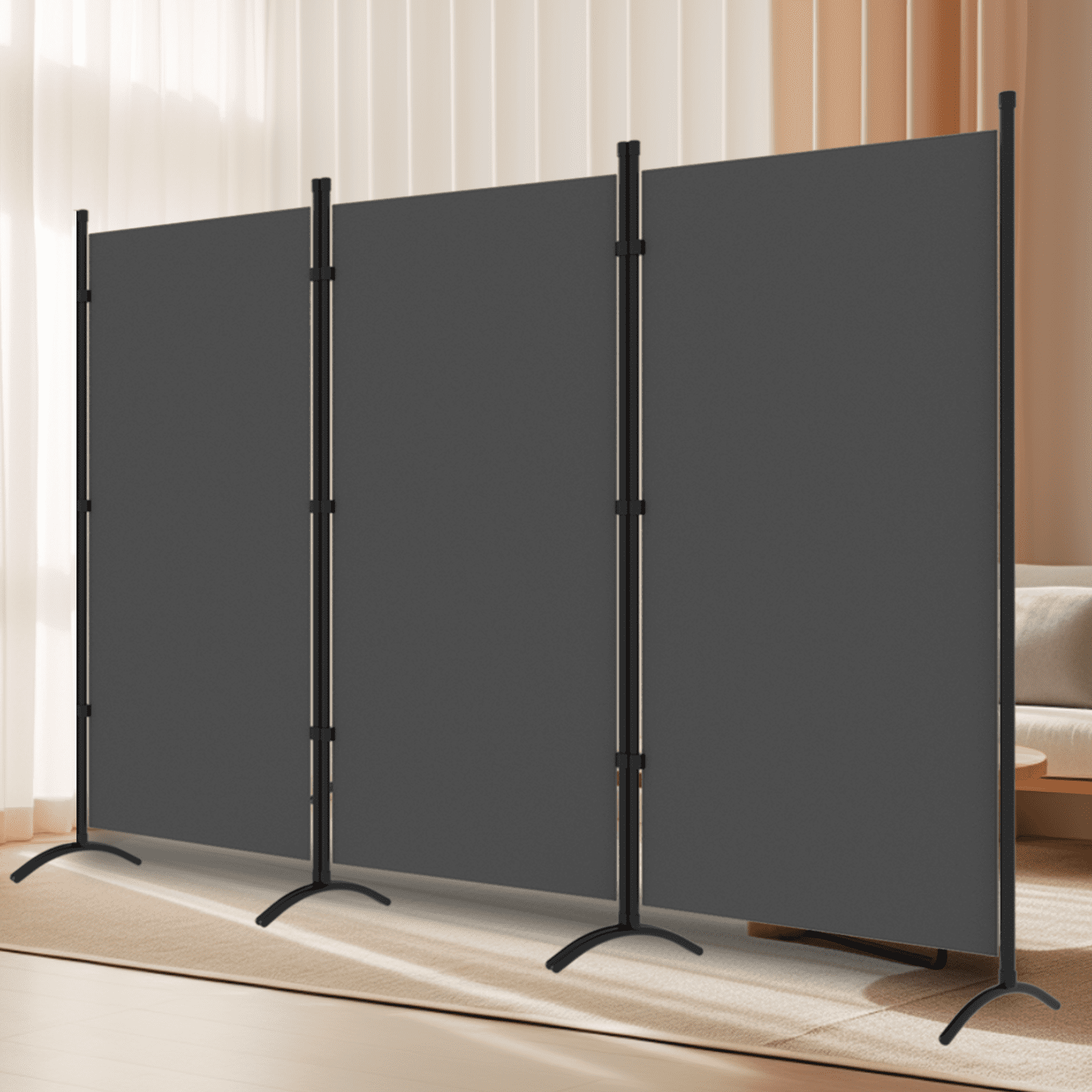 Gaildon 71’’L*99’’W 3-Pane Portable Folding Privacy Room divider,Grey