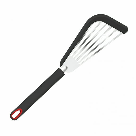 ACDANC Fish Spatula,Silicone Edge Stainless Slotted Steel Fish Turner Cooking Spatula for Nonstick Cookware Pans,Bpa Free Heat Resistant Kitchen Thin Edge Fish Flipper Spatula for Grill Dishwasher