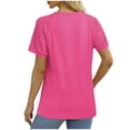 thumbnail image 5 of WIZUTIZ Womens Shirts up to 50% Off Oversize Vintage Loose Fit Shirts V-Neck Ladies Blouse Work Out Short Sleeve Fluffy Tee Elegant Retro Linen Tshirts Tops Summer-Beach Plus Solid Tshirt T-shirt, 5 of 6