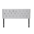 thumbnail image 3 of Home Design Concetta Twin Tufted Upholstered Adjustable Headboard, Silver Gray, Velvet with Diamond Button Tufting, Modern Bedroom Furniture, 3 of 5