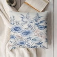 thumbnail image 3 of YINGXI Flower Decorative Throw Pillow Case, Pattern with of Delicate Design, Couch Bedroom Living Room Cushion Cover,Night Blue 20x20in, 3 of 5