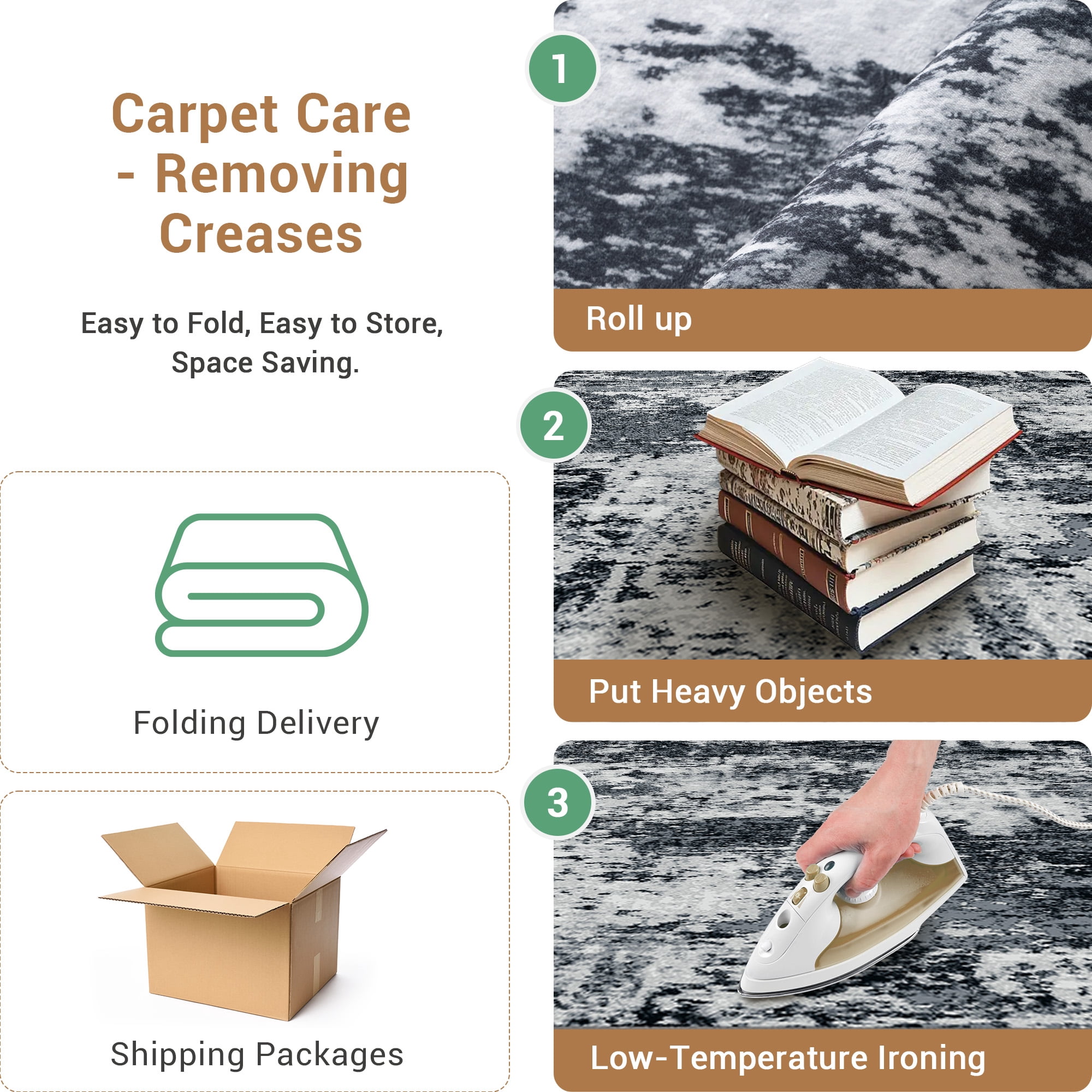 NewBuros Area Rugs 6'x9', Modern Abstract Non-Slip Washable Rugs for Living Room, Soft Low Pile Stain Resistant Indoor Carpet for Bedroom Dining Room Playroom, Black