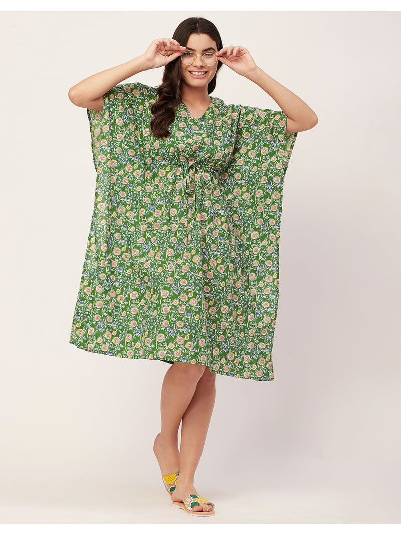 cotton kaftan dresses Aqua Grace Printed Cotton Kaftan main image 0
