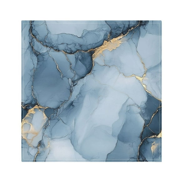 WOBOGO Gilt Light Blue Marbles Cloth Napkins 1 Piece Soft Elegant Touch Durable Absorbent Quick Drying for Elegant Dining