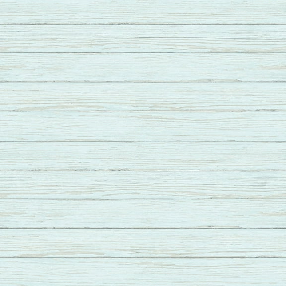 3122-11204 Ozma Wood Plank Wallpaper with Raised Inks  in Aqua Blue Neutral Colors Farmhouse Style Prepasted Acrylic Coated Paper