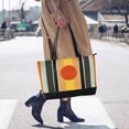 thumbnail image 4 of FORMRS Canvas Laptop Tote Bag for Women with 15.6" Computer Compartments Shoulder Handbag, Stripes and Circle, 4 of 7