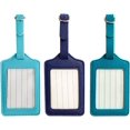 thumbnail image 3 of HAHADAXA Luggage Tags Luggage Tag Leather Baggage Labels Suitcase ID Tag Travel Handbag Name Labels Card Holder Light Blue, 3 of 7