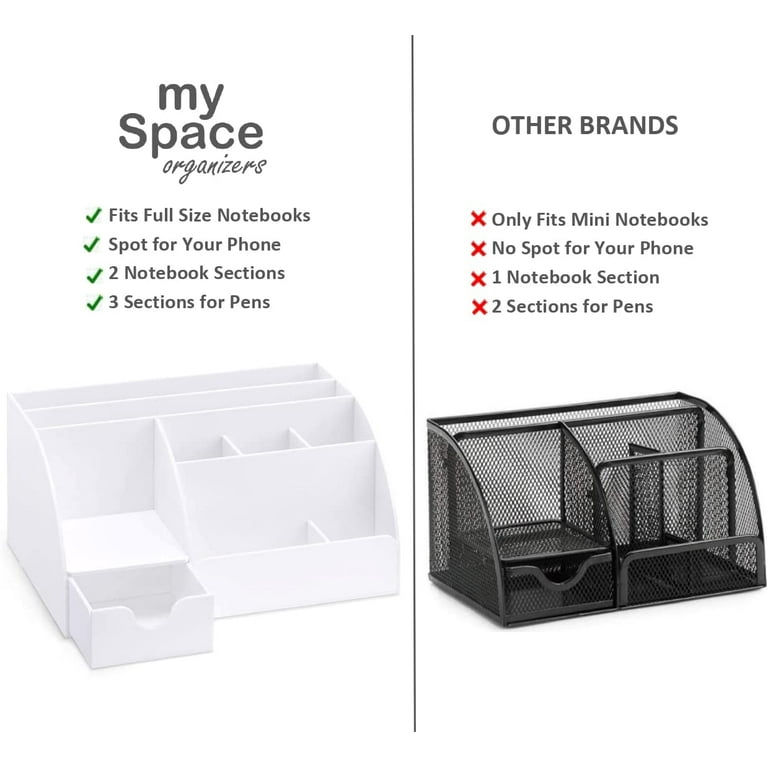 My Space Organizers Acrylic Desk Organizer for Office Supplies and Desk Accessories Pen Holder Office Organization Desktop Organizer for Room College
