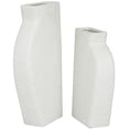 thumbnail image 5 of CosmoLiving by Cosmopolitan 11", 14"H Textured White Ceramic Vase, Set of 2, 5 of 7