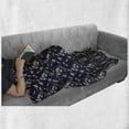thumbnail image 5 of Dragonfly Soft Flannel Fleece Throw Blanket, Continuous Floral Pattern with Lilies and Lupine Flowers Spring, Cozy Plush for Indoor and Outdoor Use, 70" x 90", Dark Blue and Multicolor, by Ambesonne, 5 of 5