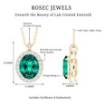 thumbnail image 4 of Rosec Jewels Lab Grown Emerald Pendant Necklace with Diamond Halo for Women - AAAA Grade, 10K Yellow Gold, 4 of 6