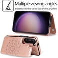thumbnail image 2 of Design for Galaxy S23 Plus Case with Credit Card Holder Slot PU Leather Wallet Phone Cases Stand Kickstand Durable Shockproof Protective Cover for Samsung S23+ Women Men 6.6 inch Rose Gold, 2 of 12