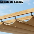 thumbnail image 5 of WildBreak Outdoor Pergola 10 x10 Feet, Wood Grain Metal, with Retractable Canopy, Khaki, 5 of 7