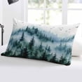 thumbnail image 5 of Ink Green Ombre Forest Throw Pillow Cover 20 x 26 Inch Decorative Pillow Cover Abstract Art Watercolor Tree Lumbar Pillowcase Seasonal Rectangle Cushion Case for Couch Sofa Bed Living Room, 5 of 7