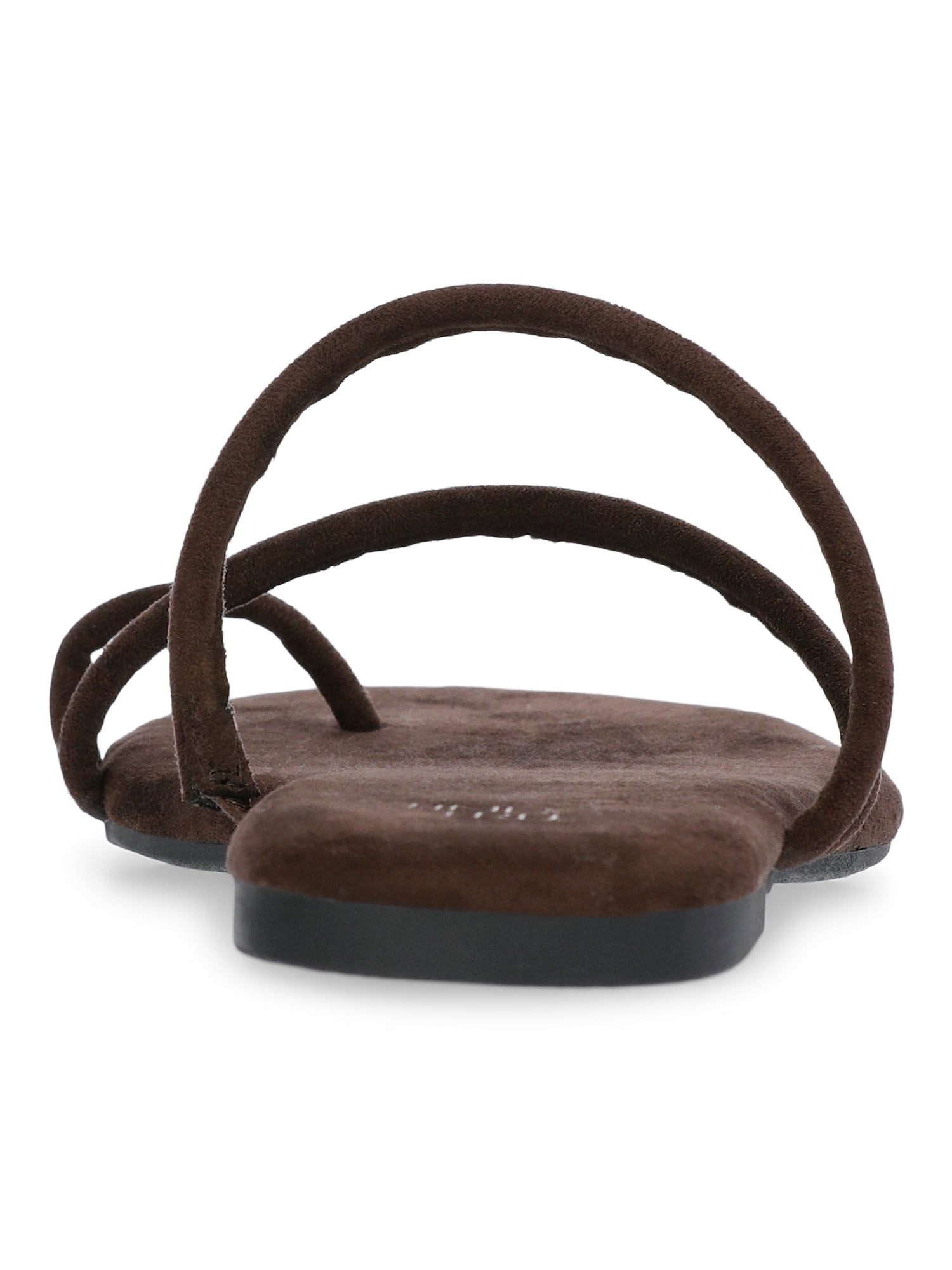 Time and Tru Women's Faux Suede Barely There Toe Loop Sandals