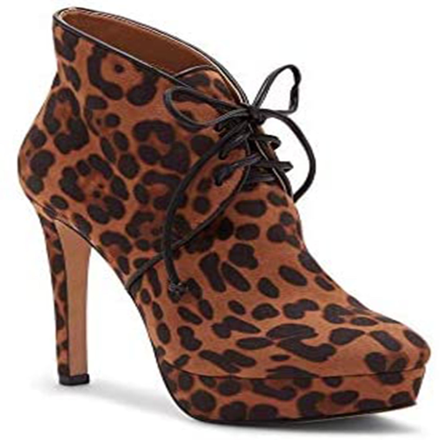 Jessica Simpson Women's Riene Mid Calf Boot Natural Leopard Lace Up Booties 