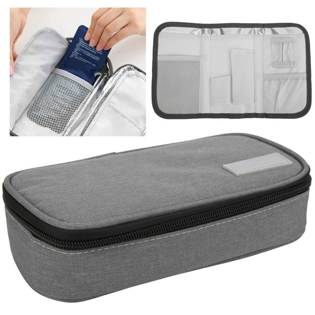 Boîte Réfrigérée à Insuline, Boîte Réfrigérée à Insuline Portable avec Sac de Glace et Alcool, Efficacité Optimale