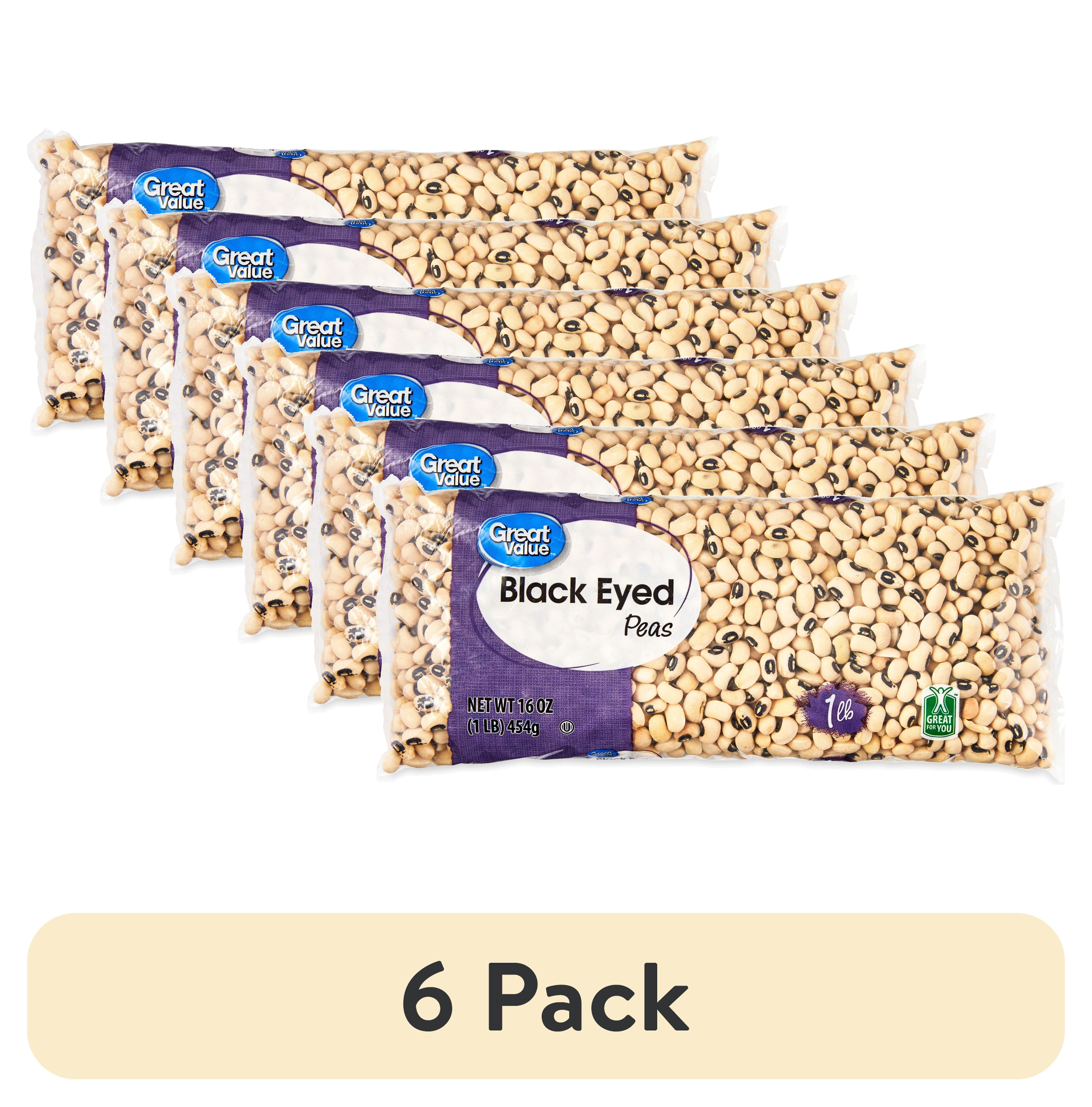 (6 pack) Great Value Black Eyed Peas, 1 lb