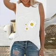thumbnail image 4 of YUNAFFT Clearance Womens Tank Tops Summer Tank Tops For Women Summer Thin Daisy Sunflower Print Short Sleeve Sleeveless Vest Casual Loose Pullover Tunic Tees Discount, 4 of 6
