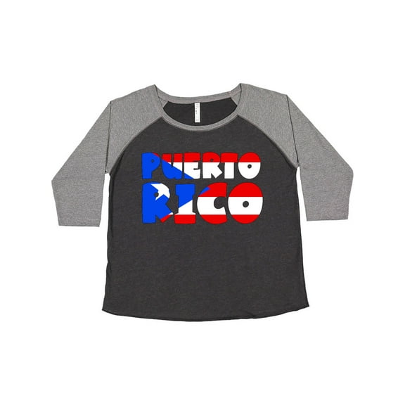 Inktastic Puerto Rico Flag in Text Women's Plus Size T-Shirt