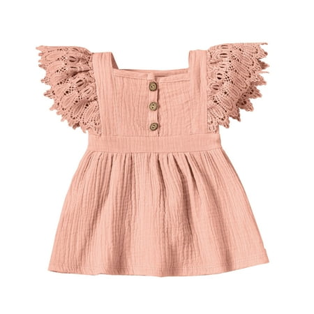 

ZIZOCWA Baby Girl Cute Summer Dress Summer Princess Skirt Female And Young Children Skirt Dress Female Solid Color Sleeveless for A 4 Year Old Jean Ju Pink70