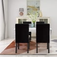 thumbnail image 3 of Vanity Art UC-6BLK 18 x 12 x 36 in. Synthetic Leather Dining Chairs Solid Wood Living Room Dining Room Armless Accent Chairs, Black - 2 Piece, 3 of 9
