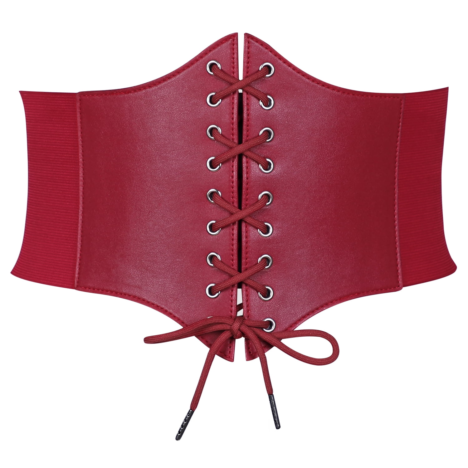 JASGOOD Red Corset Wide Belt for Women Tied Elastic Belts for Ladies ...