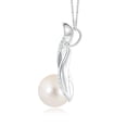 thumbnail image 2 of ANGARA Freshwater Cultured Pearl and Diamond Flame Pendant in 14K White Gold for Women | June Birthstone, Birthday, Anniversary, Jewelry Gift for Women | Pearl Necklace, 2 of 8