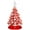Peppermint, variant on 15in Ceramic Christmas Tree, Pre-lit Hand-Painted Tabletop Holiday Tree, 2 Star Toppers, 64 Lights - Peppermint w/Red and White Bulbs