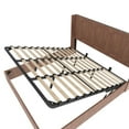 thumbnail image 6 of Generic Large grooved undulating lift storage bed frame, wooden platform bed frame with lift storage, no spring box required/no noise, rustic brown slatted natural wood, 6 of 6