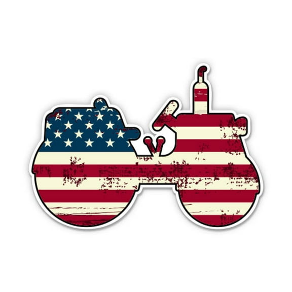 American Flag Tractor Farm Farmer - 3" Vinyl Sticker - For Car Laptop Water Bottle Phone - Waterproof Decal