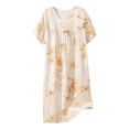 thumbnail image 2 of Nightdresses for Woman Fashion Printed Short Sleeve Round Neck, Summer Home Dress and Sleepwear, Knee-Length Design Pink a Free Size, 2 of 5
