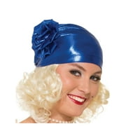 Roaring 20s Metallic Blue Cloche Flapper Hat Women Costume Accessory Gatsby New