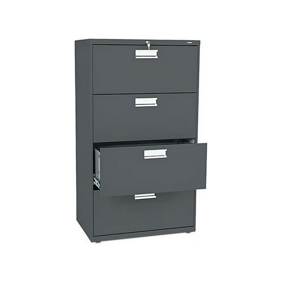HON 4 Drawers Lateral Lockable Filing Cabinet, Charcoal