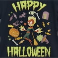 thumbnail image 2 of Girl's Marvel Animated Captain Marvel Happy Halloween Graphic Tee Navy Blue X Small, 2 of 4